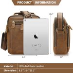 Jack&Chris Leather Messenger Bag for Men, Man Purse Crossbody Bags for Work Business - Image 2